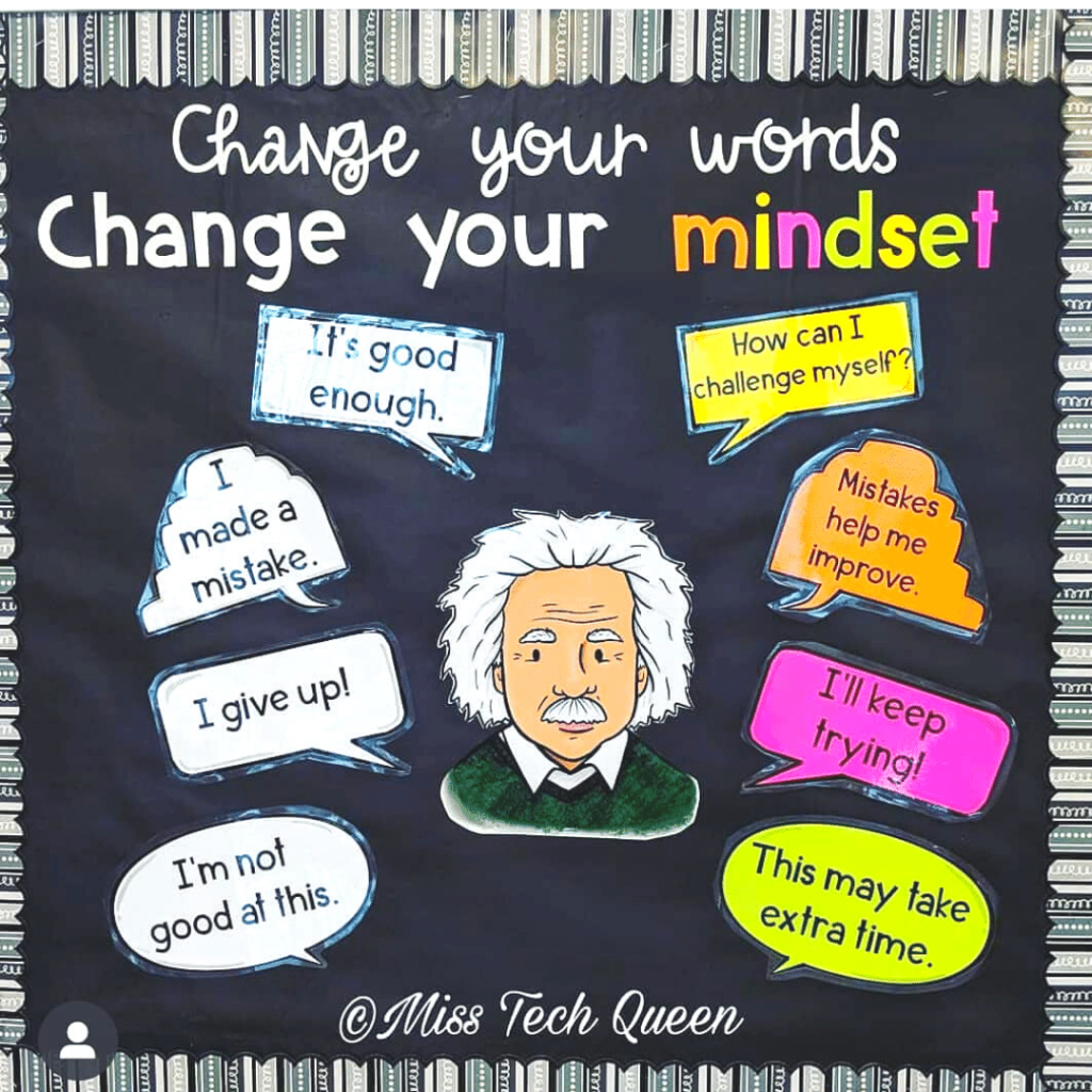 Albert Einstein growth mindset bulletin board