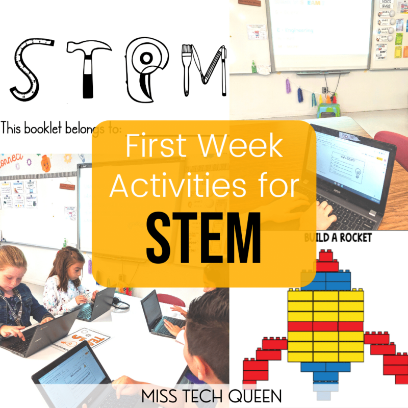 Tech Focused Stem Activity Easy STEM Activities for the First Week of School - Miss Tech Queen