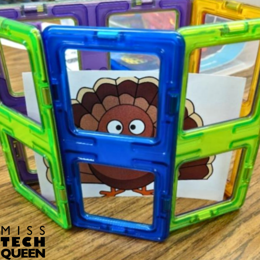 This Turkey Hideout kindergarten STEM challenge is perfect for those busy days leading up to Thanksgiving break!