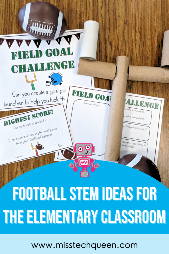 Looking for fun football themed hands-on activities to use in your classroom this football season? We've got you covered with the Simple STEM football STEM resource which includes everything you need to kick off some hands on STEM fun your students will love. #misstechqueen #footballSTEM #STEMideasforfootballseason