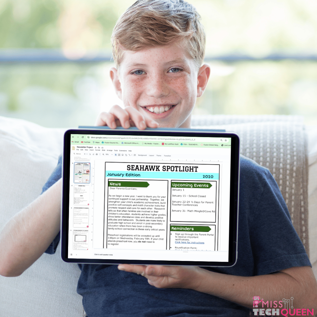 This is an end of the year activity your students can put to good use as they create a student newsletter.