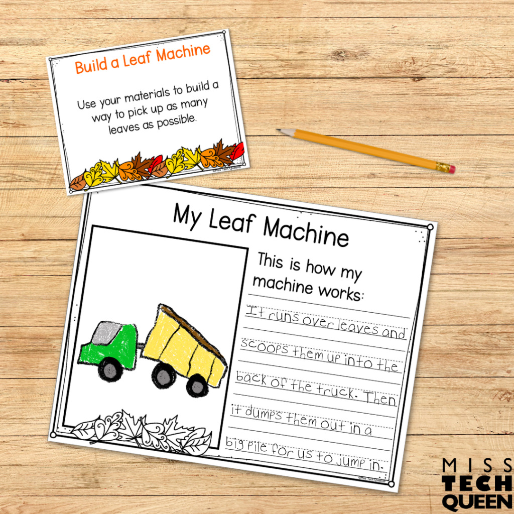 Students will love starting the Fall season off with a stem and language arts challenge about picking up leaves. After reading Fall Leaves, students will design and test a leaf-picking machine.