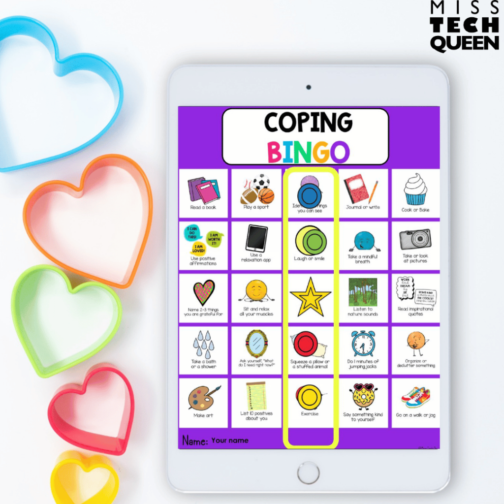 Coping bingo is a great SEL activity to do with your students.