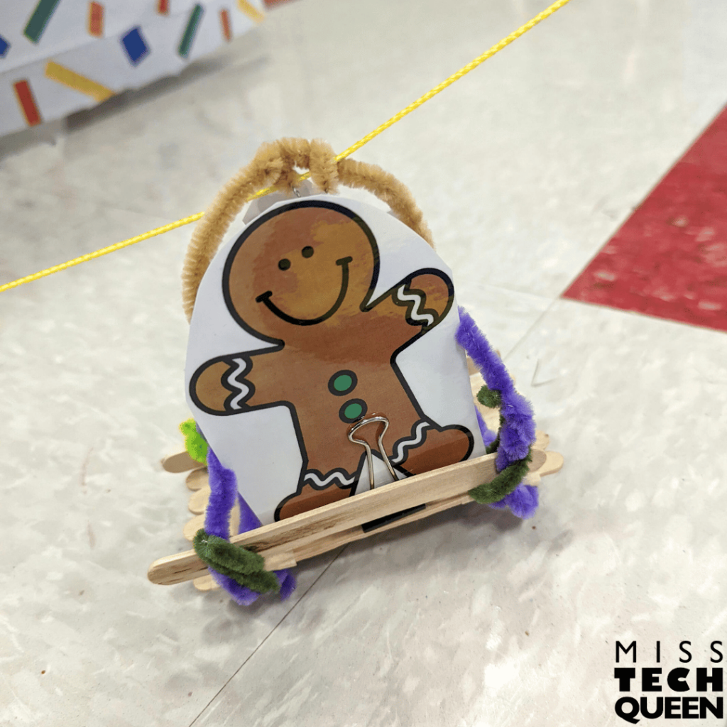 This holiday themed STEM activity includes a gingerbread man challenge that students will love.