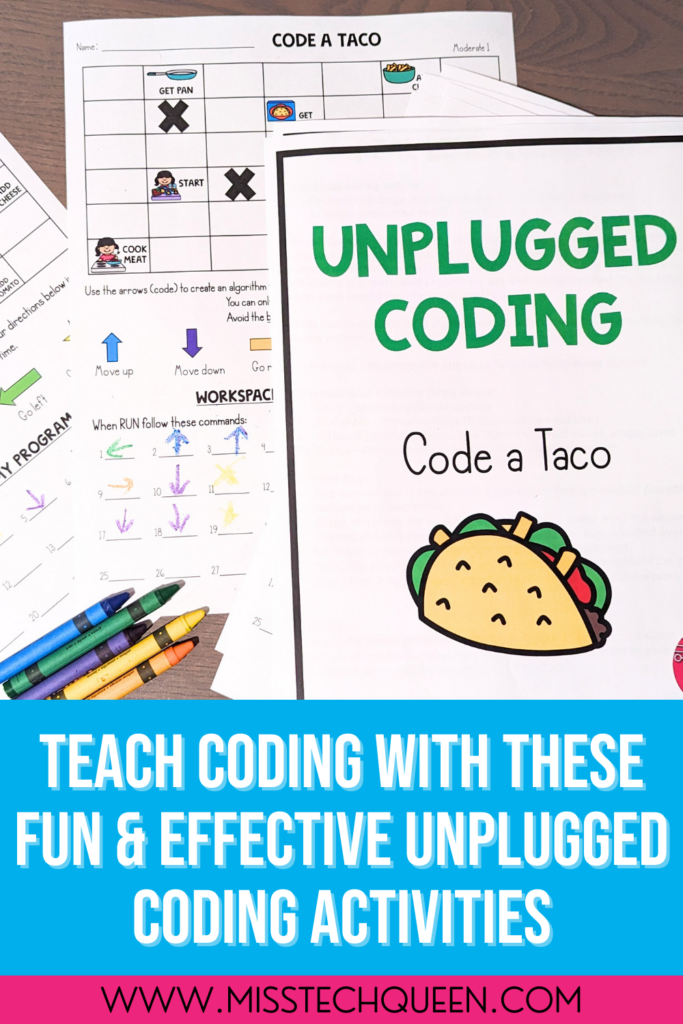 Teach coding with these unplugged coding activities designed around food. From building a taco to baking a cake your students will learn the basics of how to code with these paper based activities.