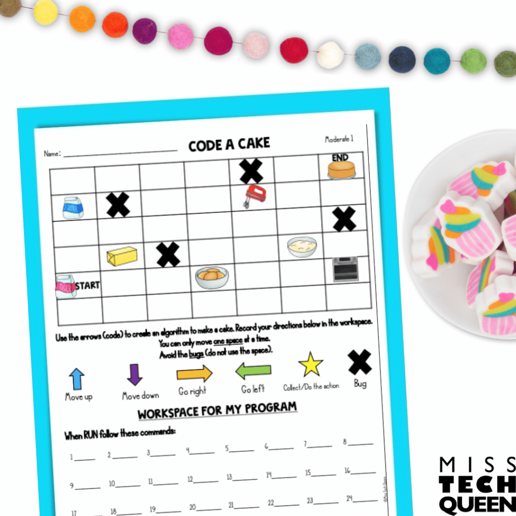 The code a cake activity will have your students understanding algorithms in a fun and accessible way.