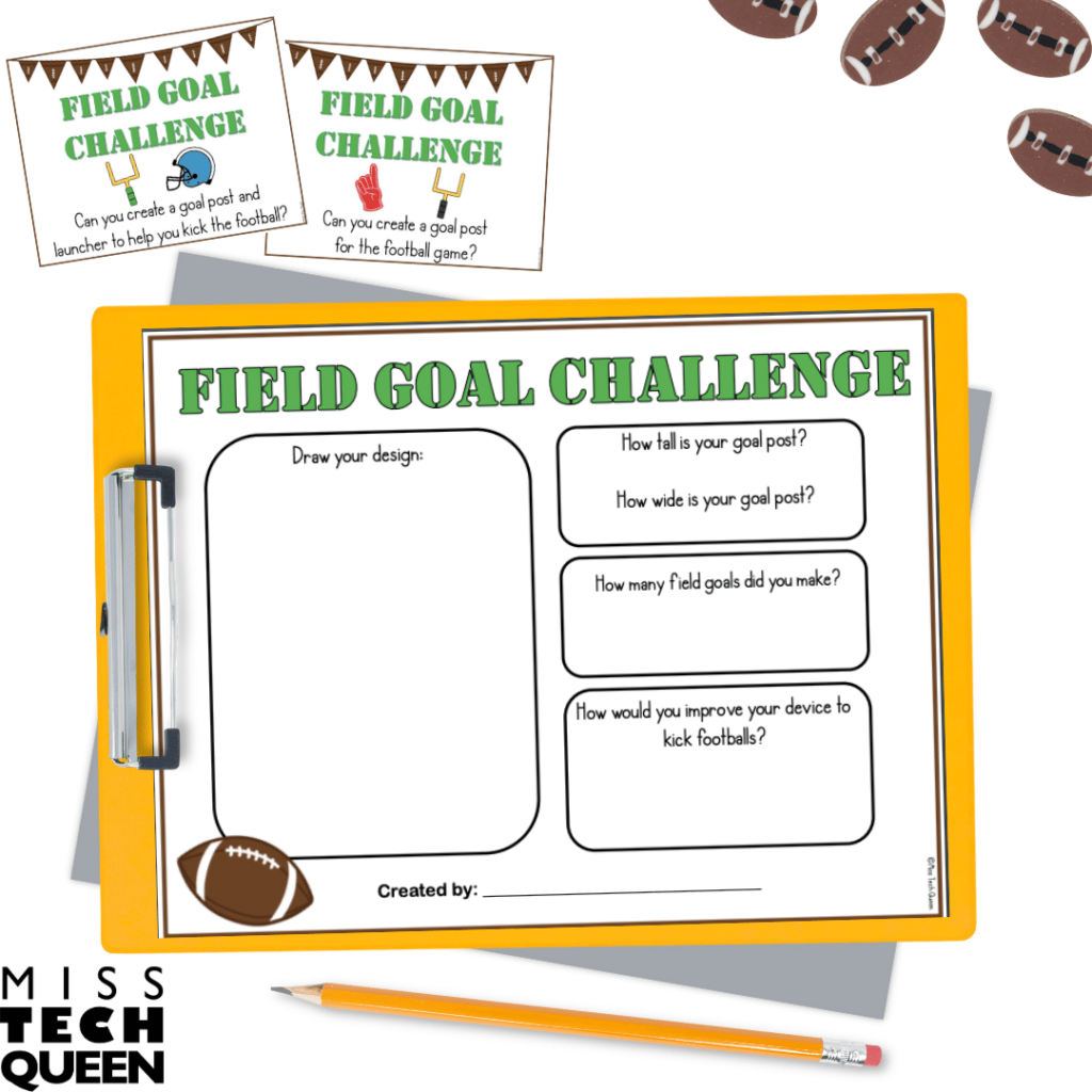 The February STEM football-themed challenge is sure to be a class favorite.