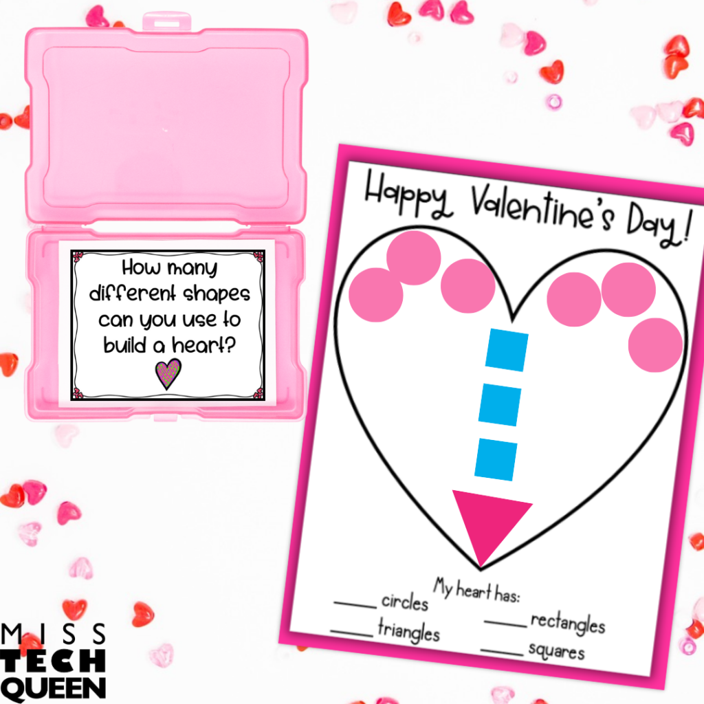 This February STEM challenge allows students to create unique hearts using 2D shapes.