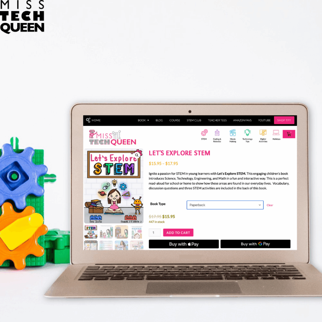 You can find the Let's Explore STEM picture book on the miss Tech Queen Website and Amazon. 