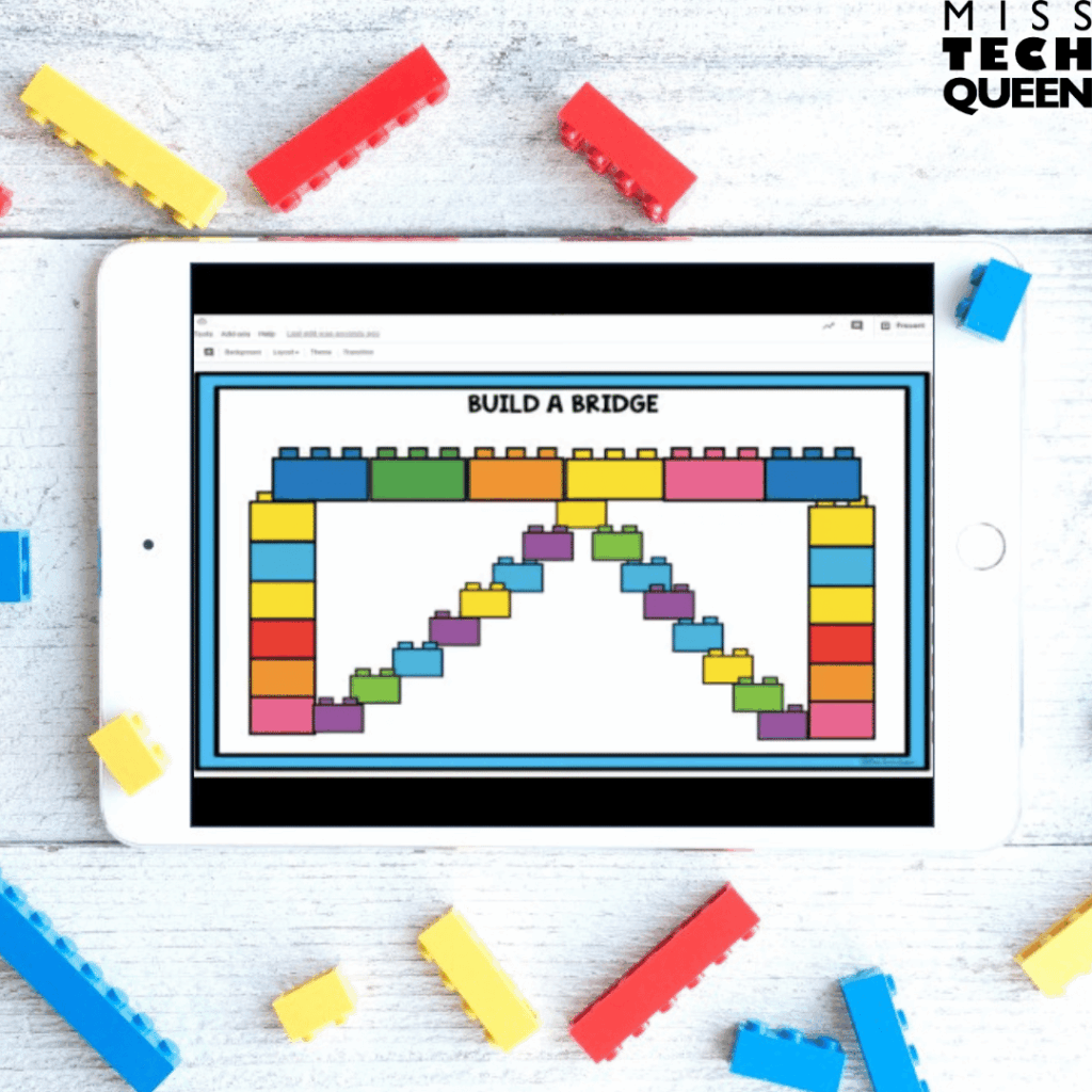 The Digital Brick Building Activities allow students to collaborate on lego challenges without the mess.