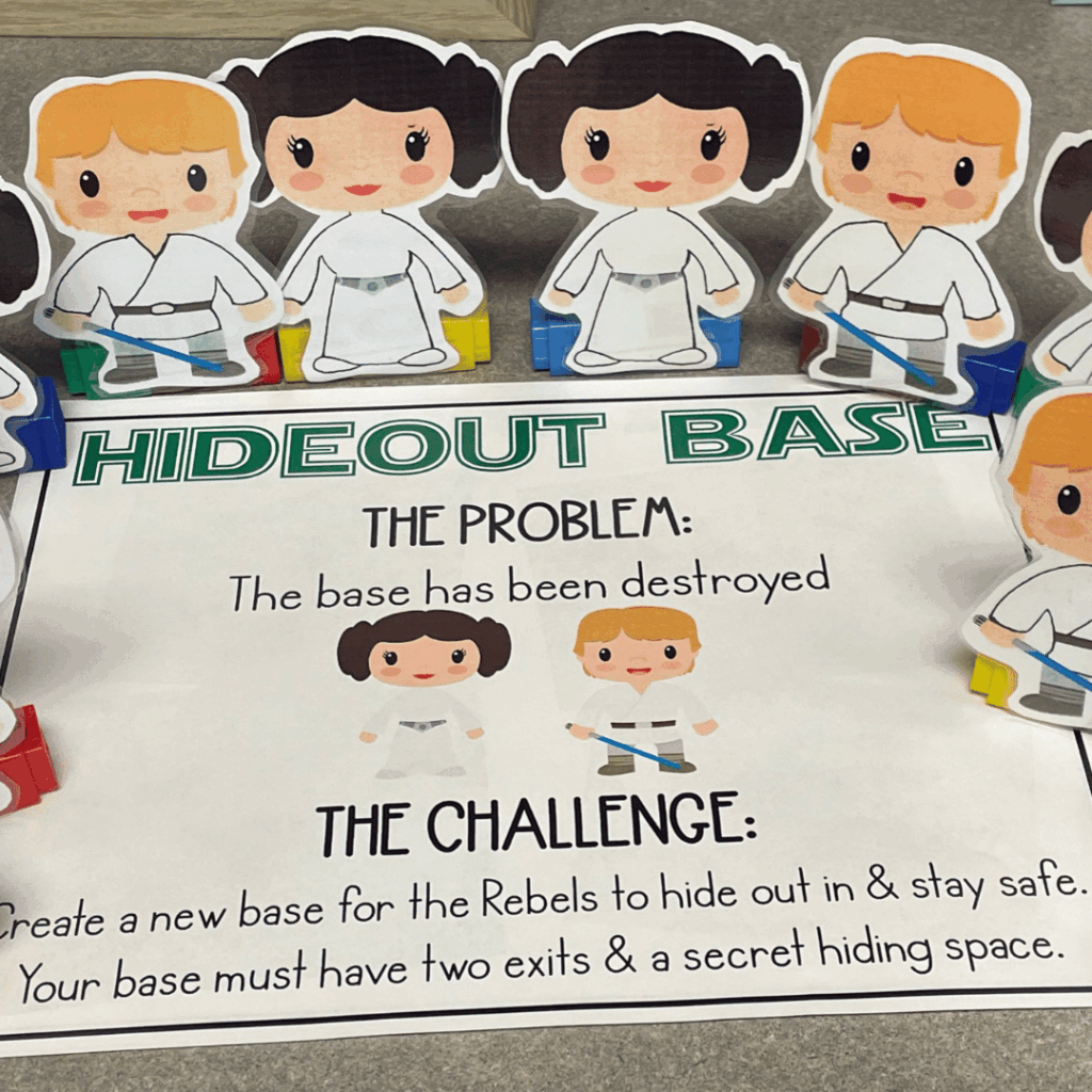 The Hideout Base challenge requires your students to plan, draw, test, and improve.