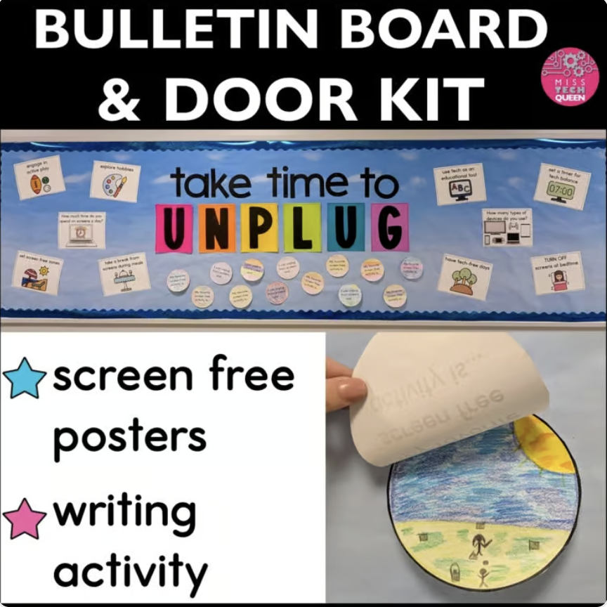 Take Time to Unplug Spring Bulletin Board Idea