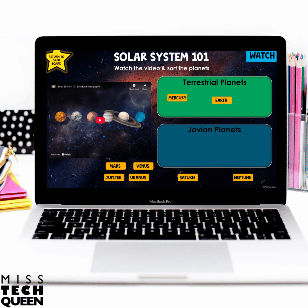 Students can learn about space through interactive research activities like the Space WebQuest.