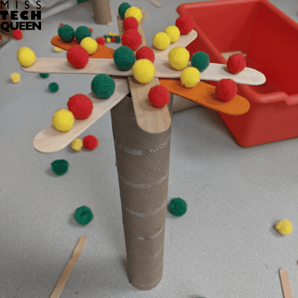 A strong curriculum focuses on problem-solving. If you are using a challenge like Apple Tree, your students are working on counting and balance while they problem-solve.