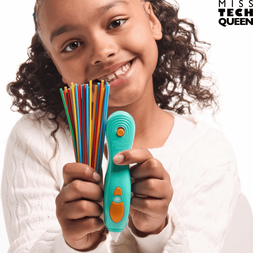 3Doodler pens let students physically draw using heated plastic filament.