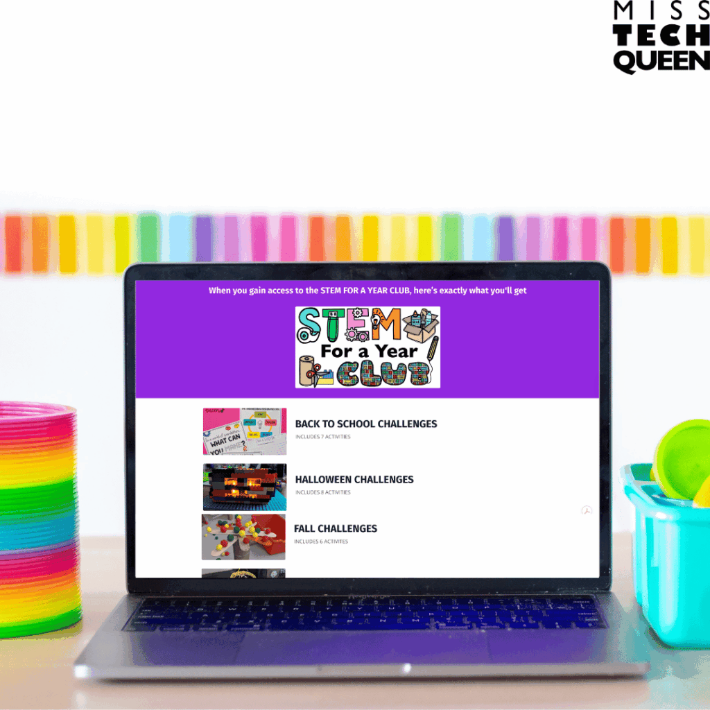 If you are looking for even more STEM ideas, coding activities, robotics inspiration, and hands-on STEM challenges, visit my TPT store. You can also learn more about my STEM For a Year Club, which gives you access to 80 and counting STEM challenges. Having engaging STEM supplies is important. Pairing them with meaningful activities is what truly brings your STEM classroom to life.