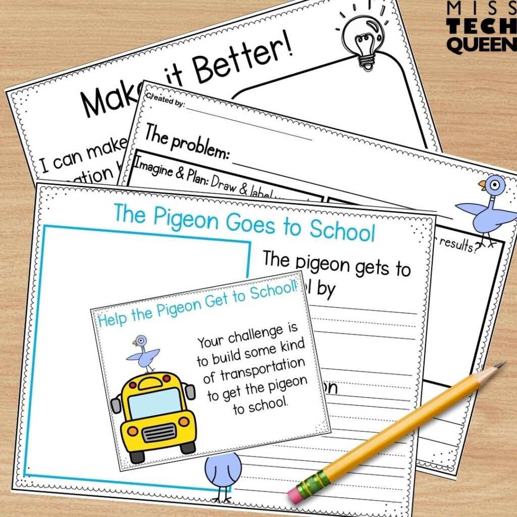 My Pigeon Has to Go to School STEM Challenge. Your students can use what they learned about the Pigeon as they think about the transportation they'll create.